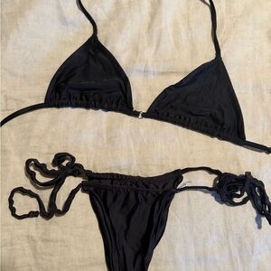 Frankie's Bikinis Black Swimwear ALO collab